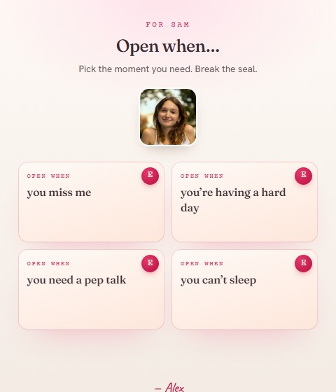 Preview of the Open When… edition